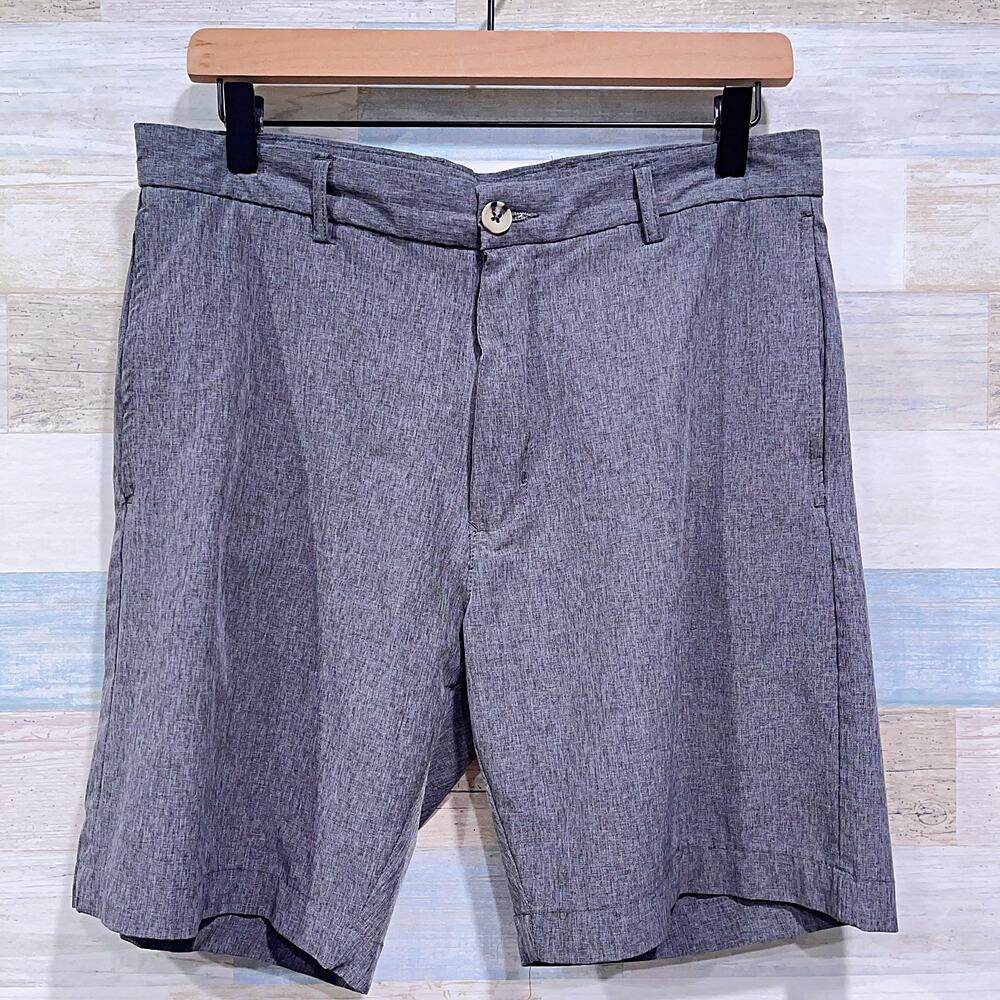 Tailorbyrd 8" Woven Performance Golf Shorts Gray Flat Front Stretch Mens 32